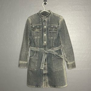 50% OFF Ellie Tahari Belted Denim Longsleeve Dress